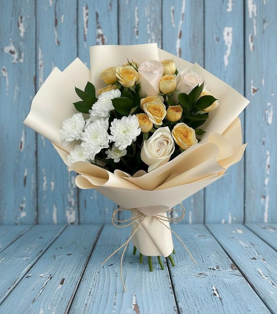 Букет цветов из: Розы и Хризантемы в Разумном