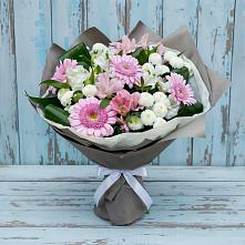 Букет цветов из:  Герберы, Альстромерии и Хризантемы в Разумном