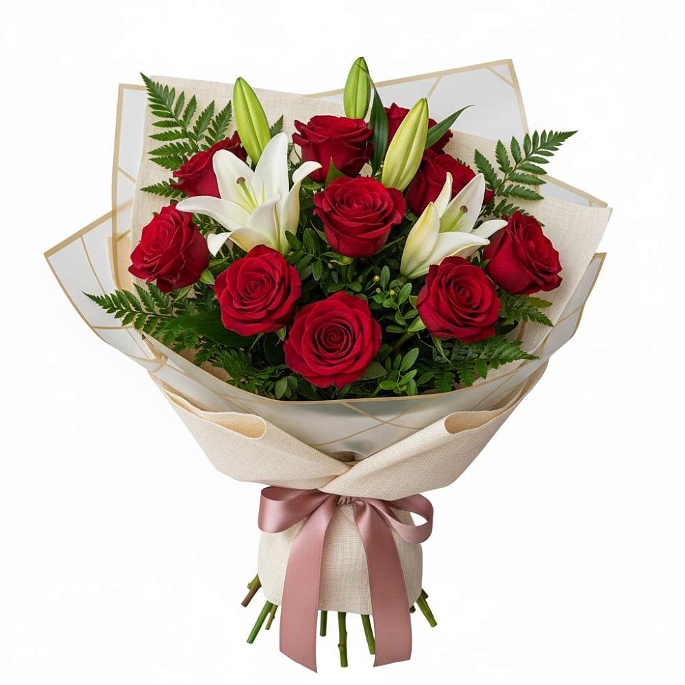 Букет цветов из: Лилии и Розы в Разумном