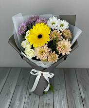 Букет цветов из:  Розы, Герберы и Хризантемы в Разумном