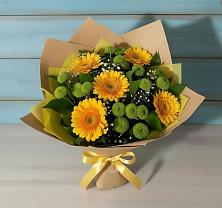 Букет цветов из:  Герберы и Хризантемы в Разумном