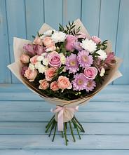 Букет цветов из:  Хризантемы, Розы и Альстромерии #REPLACE_PRED# Разумном