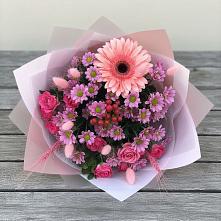 Букет цветов из:  Розы, Герберы и Хризантемы #REPLACE_PRED# Разумном