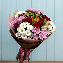 Букет цветов из:  Розы, Хризантемы и Альстромерии #REPLACE_PRED# Разумном