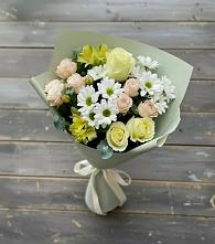 Букет цветов из:  Альстромерии, Розы и Хризантемы в Разумном