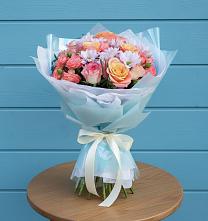 Букет цветов из:  Хризантемы и Розы в Разумном