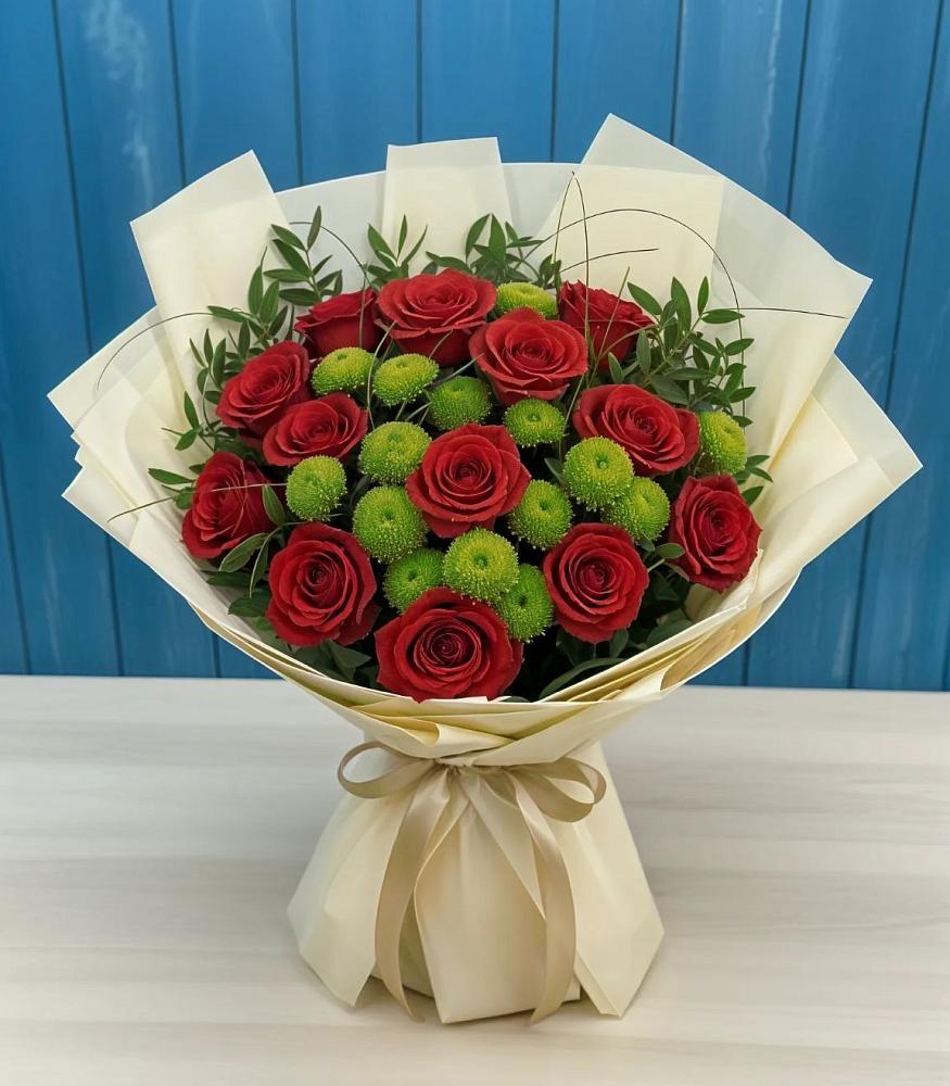 Букет цветов из: Розы и Хризантемы в Разумном